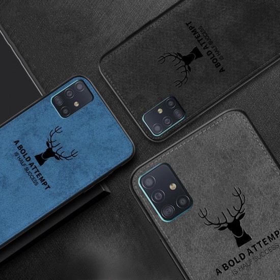 Deer Classic Canvas Cloth Shockproof TPU Protective Case for Samsung Galaxy S20