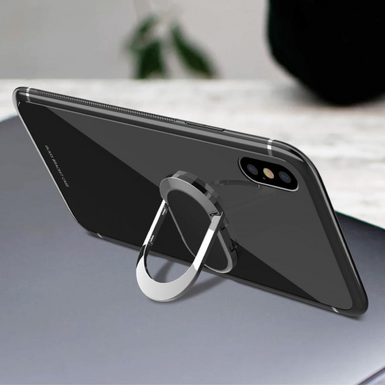 360° Rotation Ring Kickstand Magnetic Glass Protective Case for iPhone X