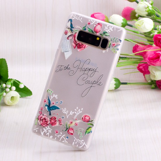 3D Relief Printing Fresh Flower Soft Protective Case for Samsung Galaxy Note 8