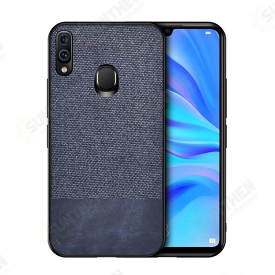 Anti-Fingerprint Canvas Splice TPU Border Protective Case for Samsung Galaxy A40 2019