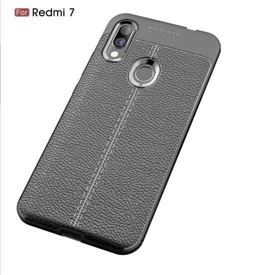 Anti-fingerprint Litchi Silicone Soft Protective Case for Xiaomi Redmi 7/ Redmi Y3 Non-original