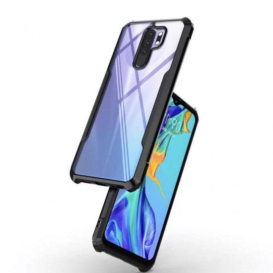 Four-Corner Bumper Transparent Acrylic Shockproof Non-Yellow Protective Case for Xiaomi Redmi 9 Non-original