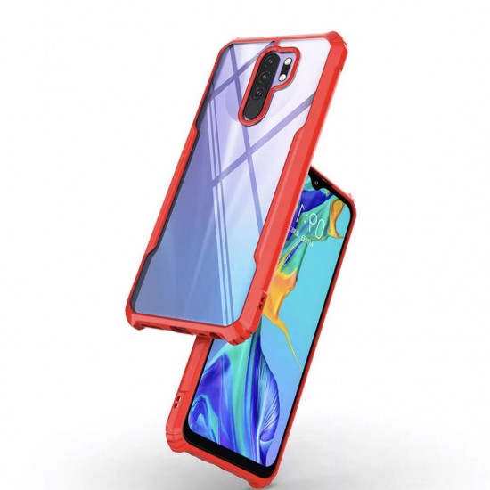 Four-Corner Bumper Transparent Acrylic Shockproof Non-Yellow Protective Case for Xiaomi Redmi 9 Non-original