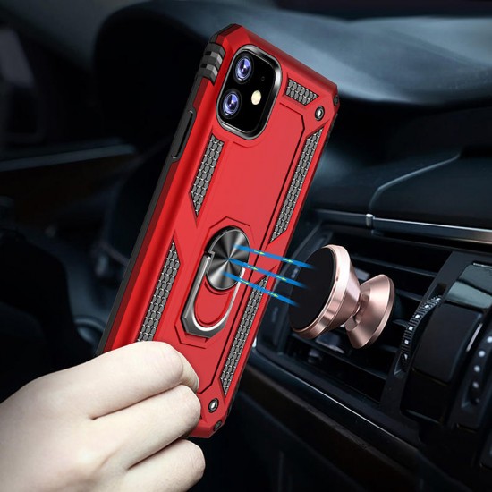 Magnetic 360 Degree Rotating Ring Holder PC Shockproof Protective Case for iPhone 11 6.1 inch