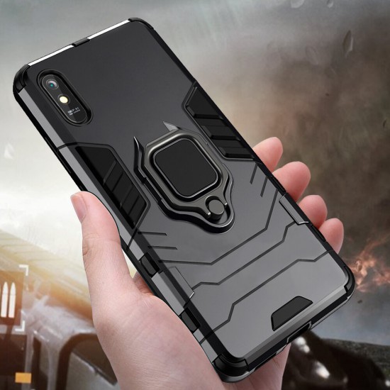 Shockproof Magnetic with 360 Rotation Finger Ring Holder Stand PC Protective Case for Xiaomi Redmi 9A Non-original