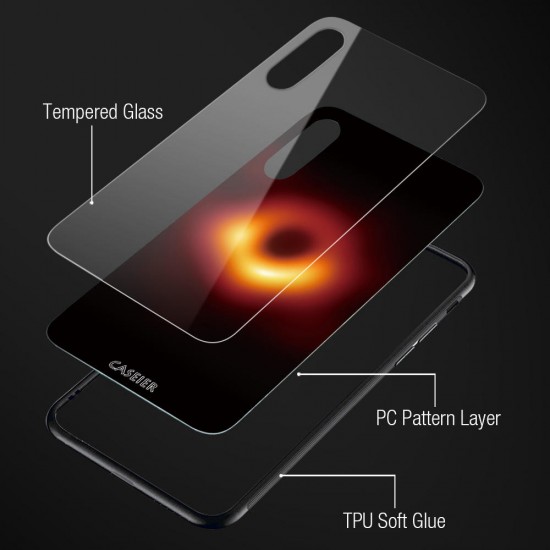 Black Holes Collapsar Hard Tempered Glass&Soft TPU Protective Case For Xiaomi Mi 8 Non-original