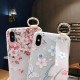 Blossom Embossed Soft Silicone Protective Case with Wristband Holder for iPhone XS MAX XR X for iPhone 7 6 6S 8 Plus Back Cover