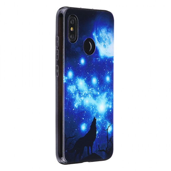 Electroplated Blu-Ray Tempered Glass Soft TPU Edge Protective Case For Xiaomi Mi8 Mi 8