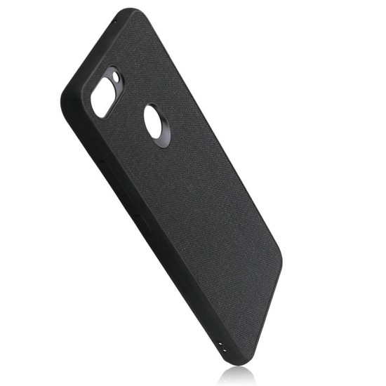 Fabric PC+PU Leather Back + Soft TPU Bumper Protective Case for Xiaomi Mi 8 Lite 6.26 inch Non-original