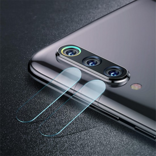 Fabric Splice Soft Edge Protective Case+Tempered Glass Screen Protector +Lens Protector For Xiaomi Mi 9 / Mi 9 Transparent Edition-Black Non-original