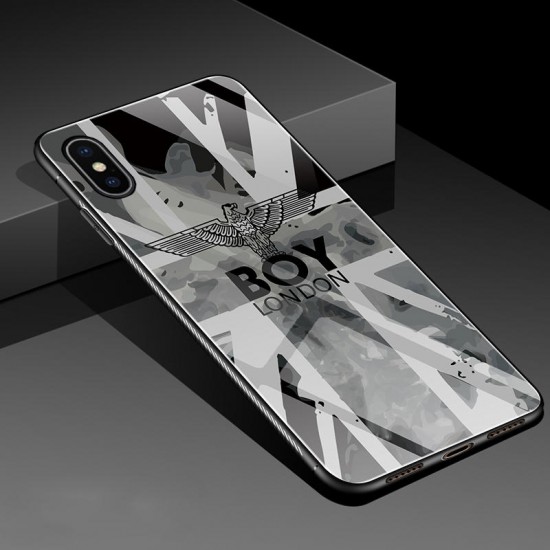 Fashion Pattern Tempered Glass Protective Case For iPhone XS Max