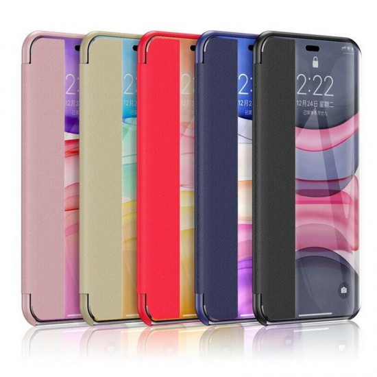 Flip Bumper Window View with Foldable Stand PU Leather Protective Case for iPhone 11 Pro 5.8 inch