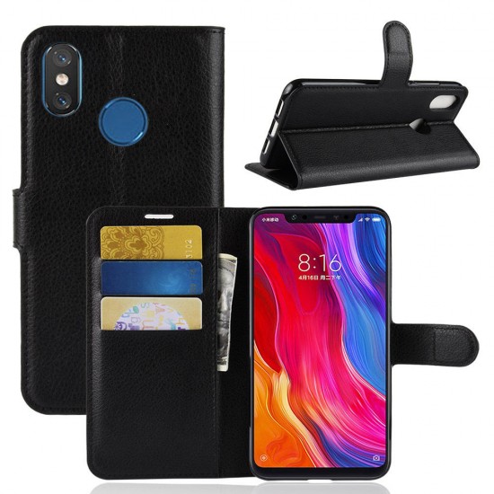 Flip Card Slot With Stand PU Leather Case Protective Case For Xiaomi Mi 8