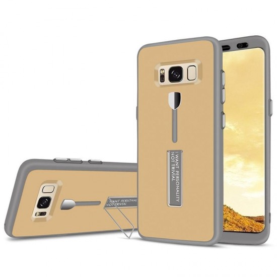 Full Body Front & Back Cover Strap Grip Kickstand Case For Samsung Galaxy S8/S8 Plus