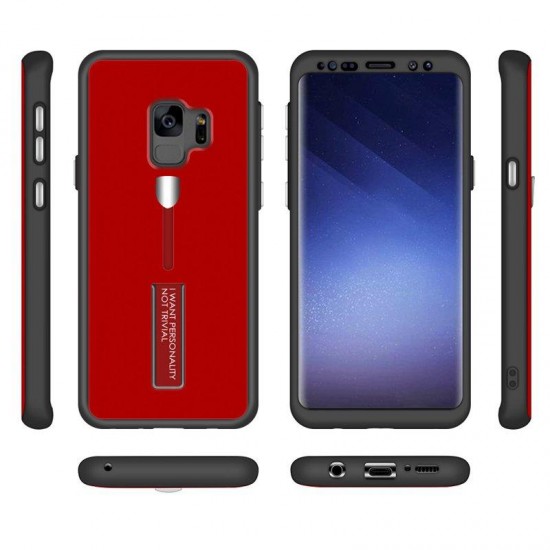 Full Body Front & Back Cover Strap Grip Kickstand Case For Samsung Galaxy S9/S9 Plus