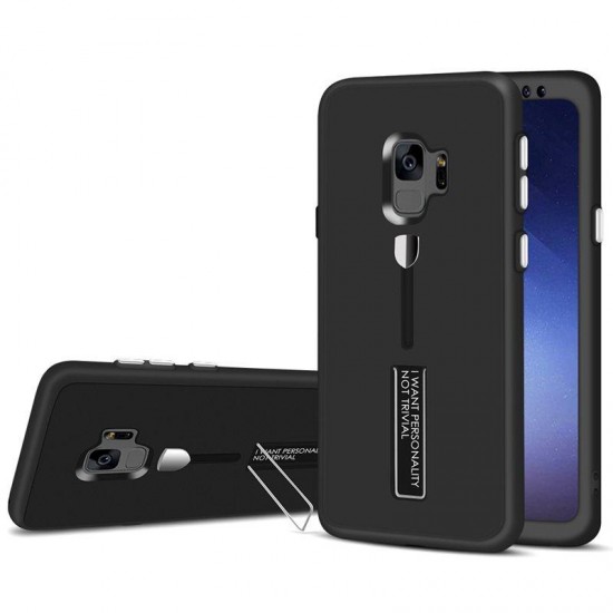 Full Body Front & Back Cover Strap Grip Kickstand Case For Samsung Galaxy S9/S9 Plus