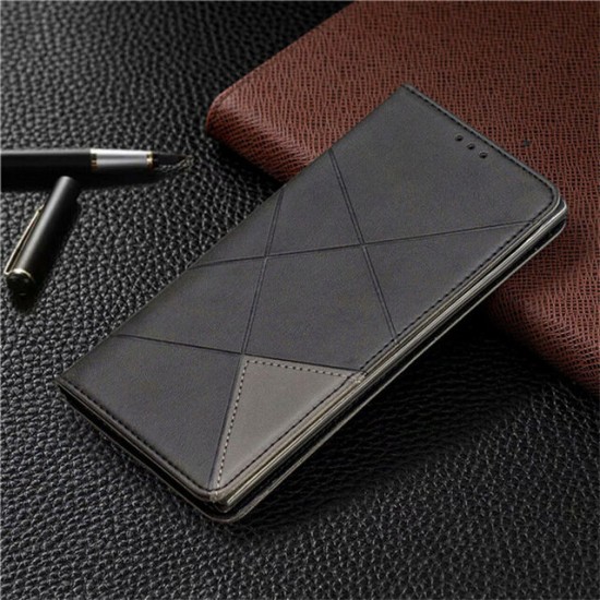 Geometric business Magnetic Buckle Holster Flip Stand Protective Case For Xiaomi Note 10/ Xiaomi CC9 Pro Non-original