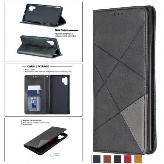 Geometric business Magnetic Buckle Holster Flip Stand Protective Case For Xiaomi Note 10/ Xiaomi CC9 Pro Non-original