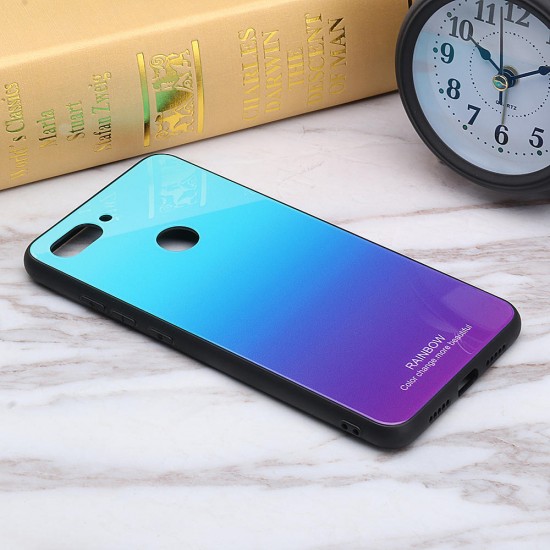 Gradient Color Tempered Glass Shockproof Protective Case For Xiaomi Mi 8 Lite Non-original
