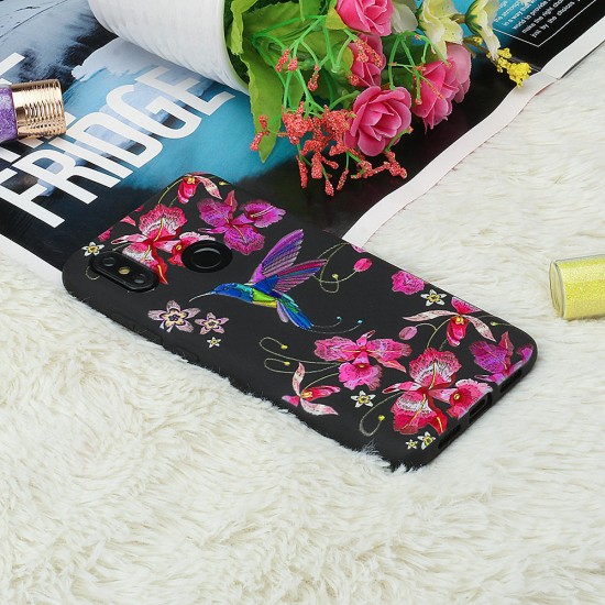 Imitation Embroidery Three-Dimensional Relief Soft TPU Protective Case For Xiaomi Mi8 Mi 8