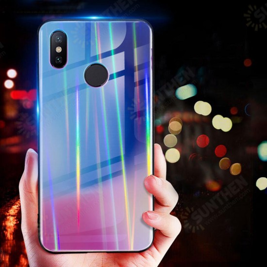 Laser Aurora Gradient Tempered Glass Shockproof Protective Case For Xiaomi Mi8 SE 5.88 Inch