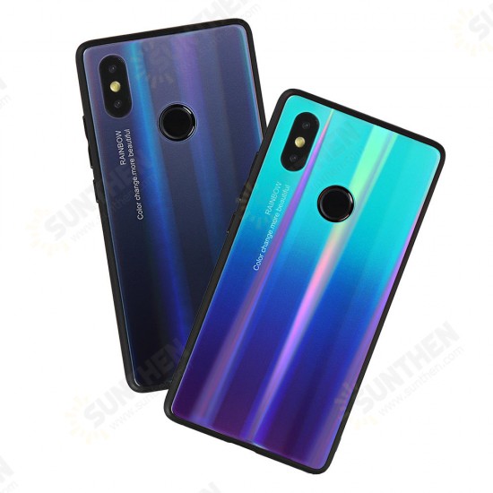 Laser Aurora Gradient Tempered Glass Shockproof Protective Case For Xiaomi Mi8 SE 5.88 Inch