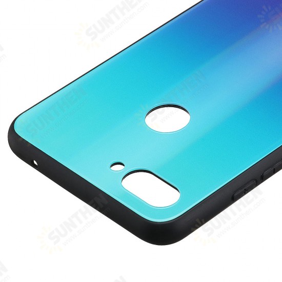 Laser Gradient Bling Tempered Glass Shockproof Protective Case For Xiaomi Mi 8 Lite