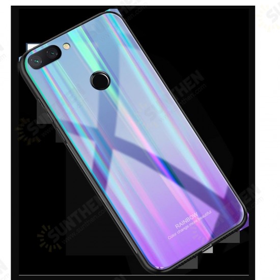 Laser Gradient Bling Tempered Glass Shockproof Protective Case For Xiaomi Mi 8 Lite