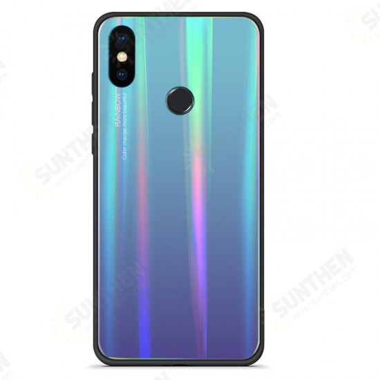 Laser Gradient Bling Tempered Glass Shockproof Protective Case For Xiaomi Mi 8 Lite