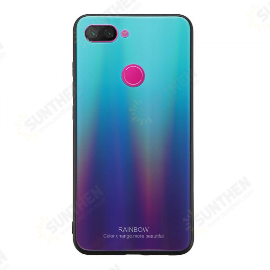 Laser Gradient Bling Tempered Glass Shockproof Protective Case For Xiaomi Mi 8 Lite