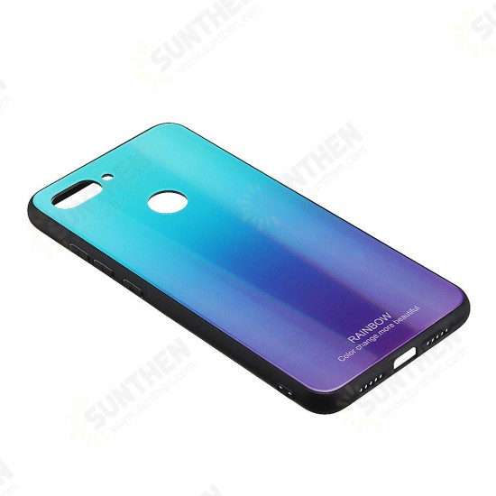 Laser Gradient Bling Tempered Glass Shockproof Protective Case For Xiaomi Mi 8 Lite