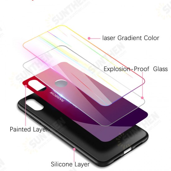 Laser Gradient Bling Tempered Glass Shockproof Protective Case For Xiaomi Mi8 Mi8 6.21 inch Non-original