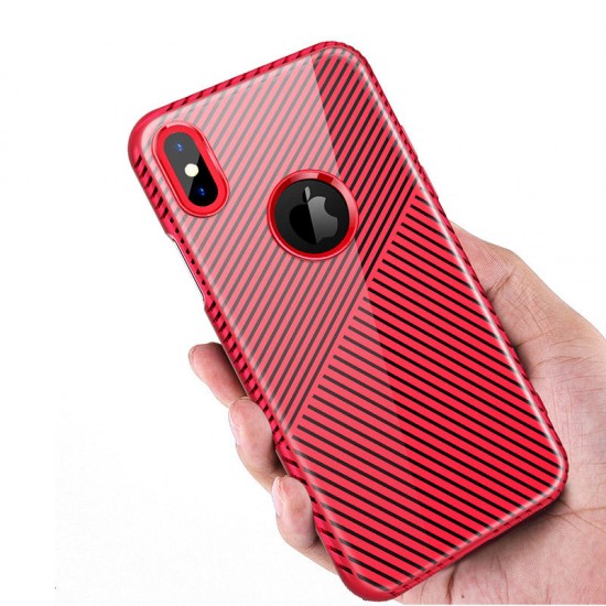 Light Stripe Heat Dissipation Hard PC + Soft TPU Case for iPhone X