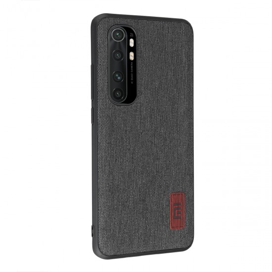 Luxury Canvas Fabric Splice Soft Silicone Edge Shockproof Protective Case for Xiaomi Mi Note 10 Lite Non-original