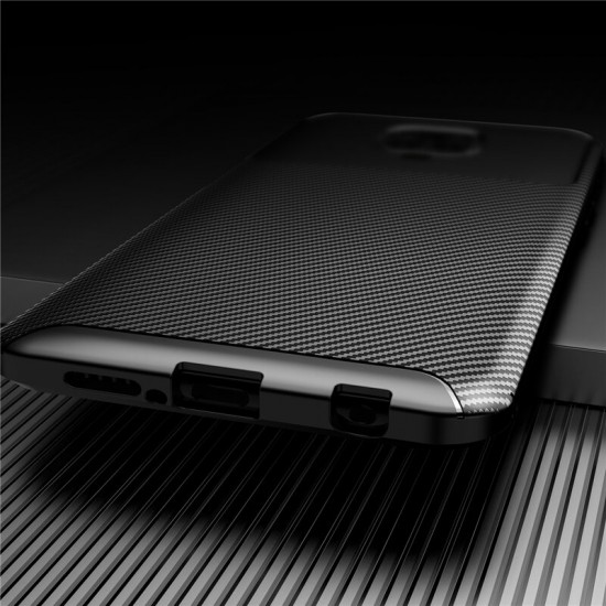 Luxury Carbon Fiber Pattern Shockproof Silicone Protective Case for Xiaomi Redmi Note 9S / Redmi Note 9 Pro / Redmi Note 9 Pro Max Non-original