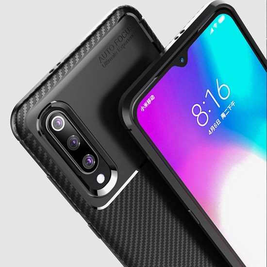 Luxury Carbon Fiber Shockproof Silicone Protective Case For Xiaomi Mi A3 / Xiaomi Mi CC9e Non-original