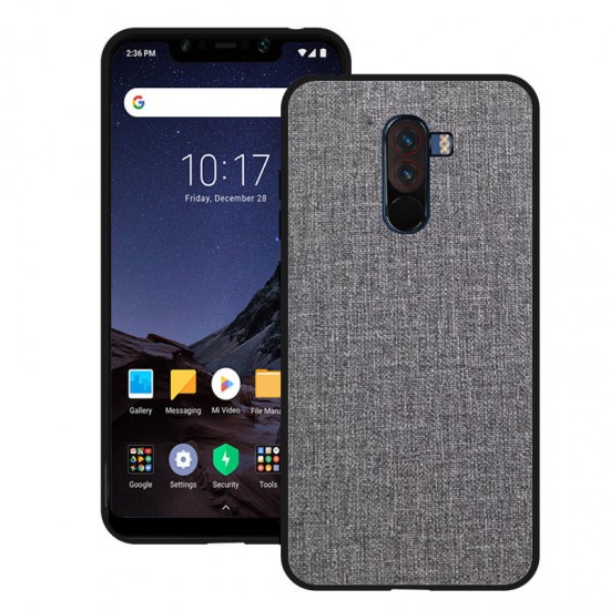 Luxury Fabric PC Back + Soft TPU Bumper Protective Case for Xiaomi Pocophone F1