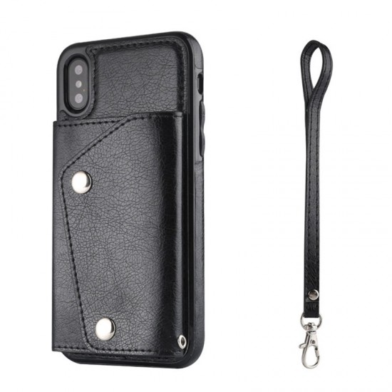 Luxury Genuine Leather Multiple Cards Slot Wallet Holder Shockproof Protective Case for iPhone X/XS iP XR iP XS Max iP 8 iP 8P iP7 iP7 Plus