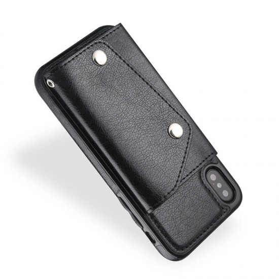 Luxury Genuine Leather Multiple Cards Slot Wallet Holder Shockproof Protective Case for iPhone X/XS iP XR iP XS Max iP 8 iP 8P iP7 iP7 Plus