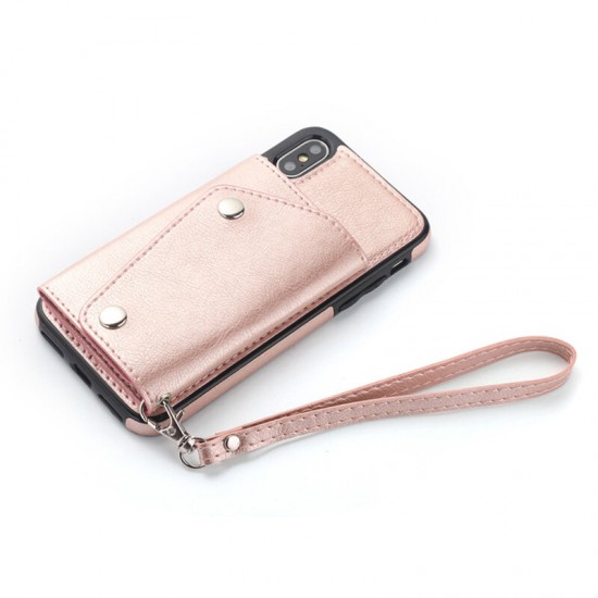 Luxury Genuine Leather Multiple Cards Slot Wallet Holder Shockproof Protective Case for iPhone X/XS iP XR iP XS Max iP 8 iP 8P iP7 iP7 Plus