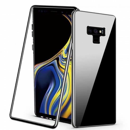 Magnetic Adsorption Tempered Glass Back Cover+Tempered Glass Screen Protector Protective Case For Samsung Galaxy Note 9