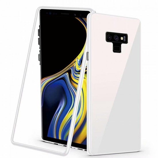 Magnetic Adsorption Tempered Glass Back Cover+Tempered Glass Screen Protector Protective Case For Samsung Galaxy Note 9