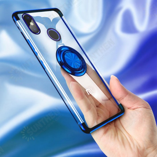 Magnetic Car Holder Ring Holder Thin Color Plating Soft TPU Protective Case For Xiaomi Mi8 Mi 8 Non-original