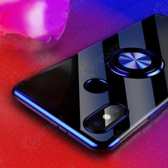 Magnetic Car Holder Ring Holder Thin Color Plating Soft TPU Protective Case For Xiaomi Mi8 Mi 8 Non-original