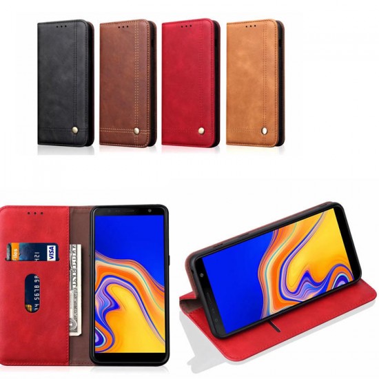 Magnetic Flip Protective Case For Samsung Galaxy A7 2018/A9 2018 Wallet Card Slot Kickstand Cover