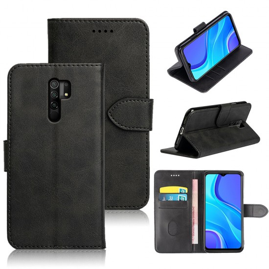 Magnetic Flip with Card Slots Wallet Shockproof Full Cover PU Leather Protective Case for Xiaomi Redmi 9 Non-original