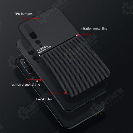 Magnetic Leather Texture Non-Slip TPU Shockproof Protective Case Back Cover for Xiaomi Mi10 Mi 10 / Xiaomi Mi 10 Pro Non-original