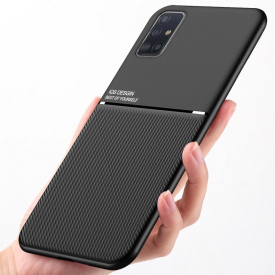 Magnetic Non-slip Leather Texture TPU Shockproof Protective Case for Samsung Galaxy A51 2019