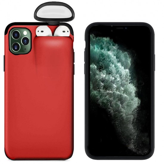 Multifunction Creative 2 in 1 Anti-scratch Shockproof Matte PC Protective Case for iPhone 11 Pro 5.8 inch & Apple Airpods 1/2