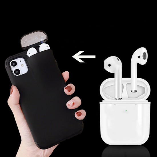 Multifunction Creative 2 in 1 Anti-scratch Shockproof Matte PC Protective Case for iPhone 11 & Apple Airpods 1/2